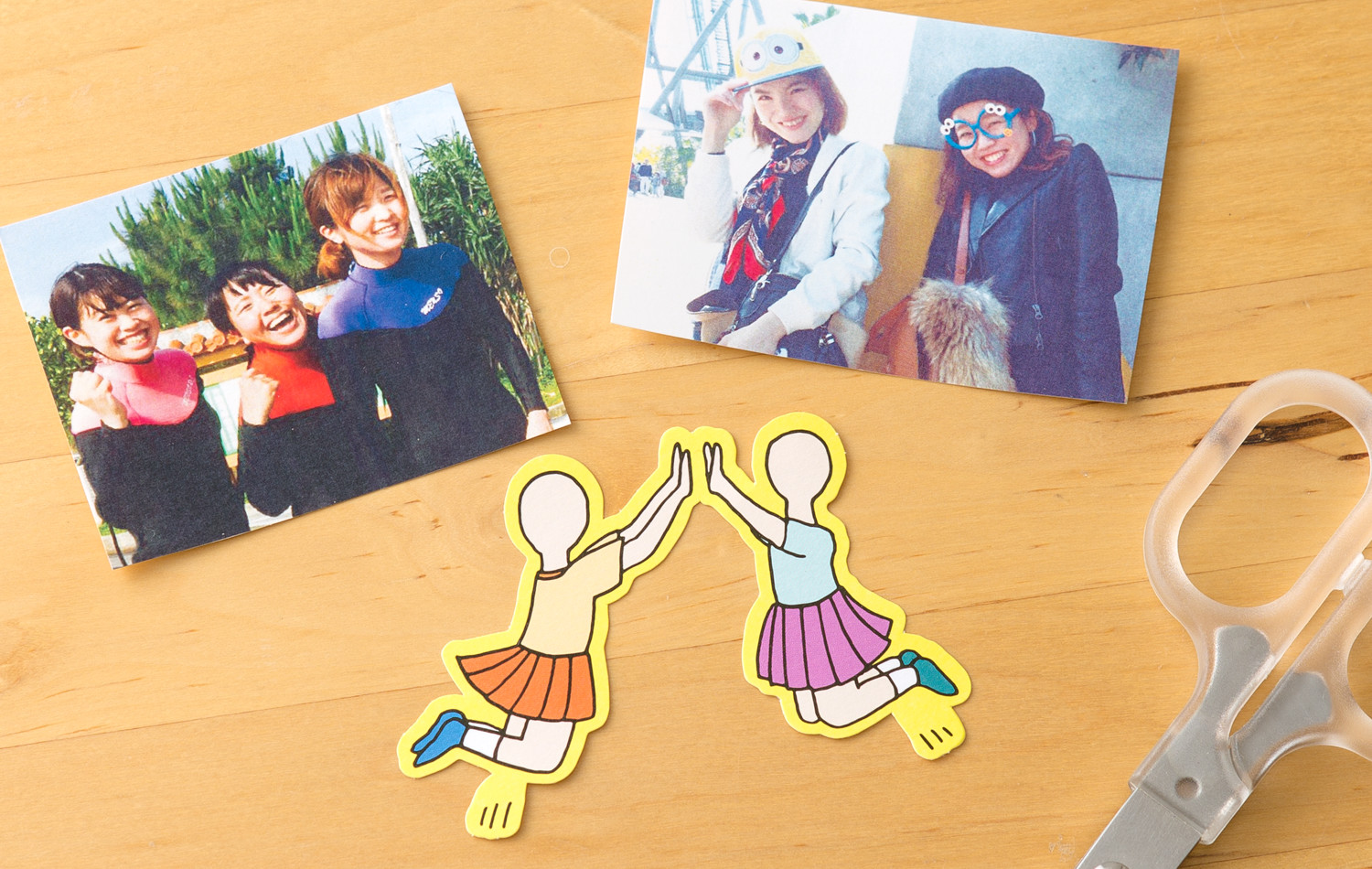 1,フェイスインペーパーフレークと写真を用意する