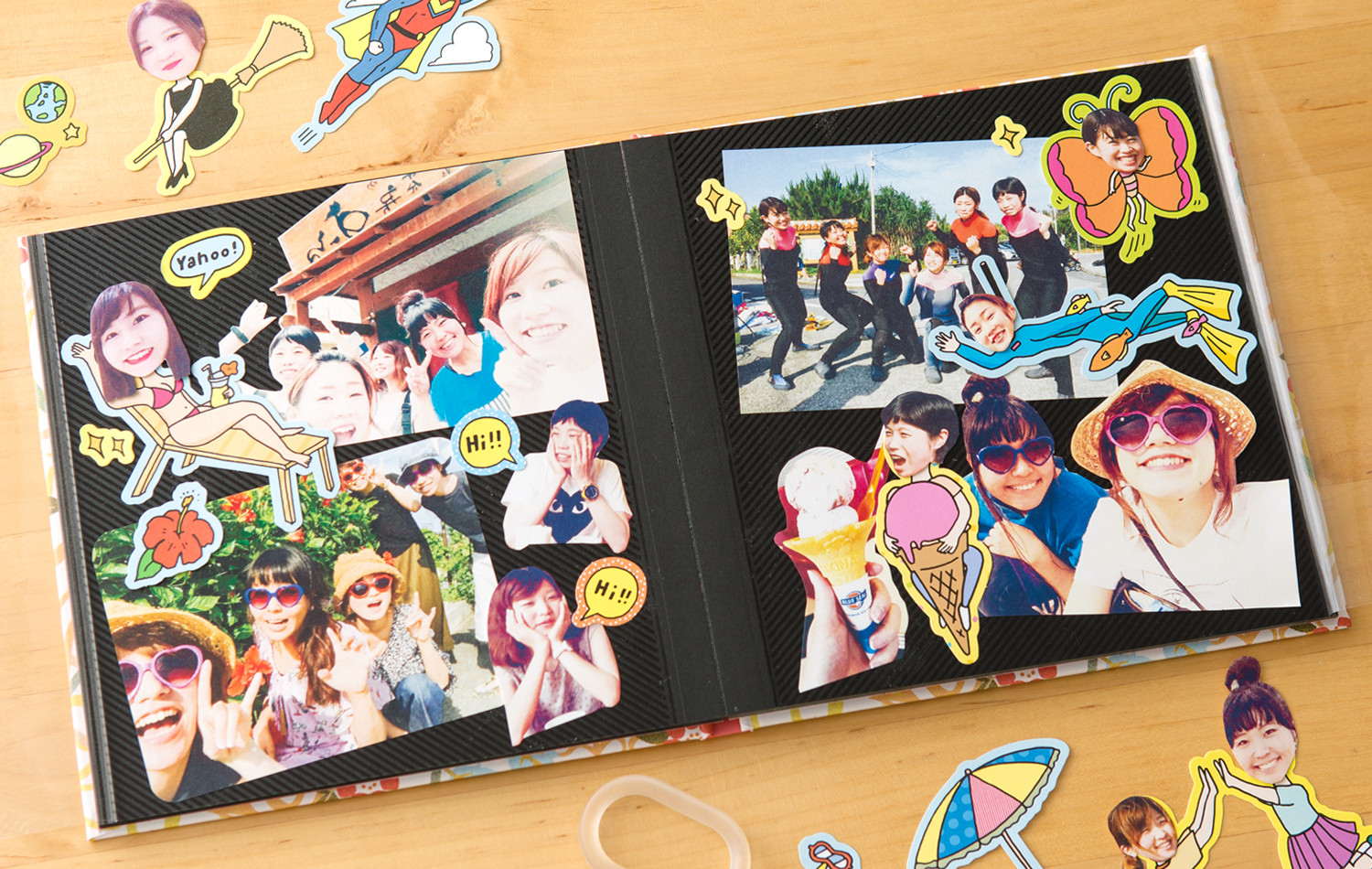 手作りアルバムをデコレーションする