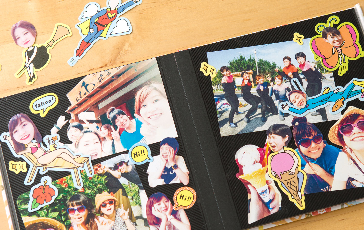 顔写真を使った手作りアルバムデコレーション