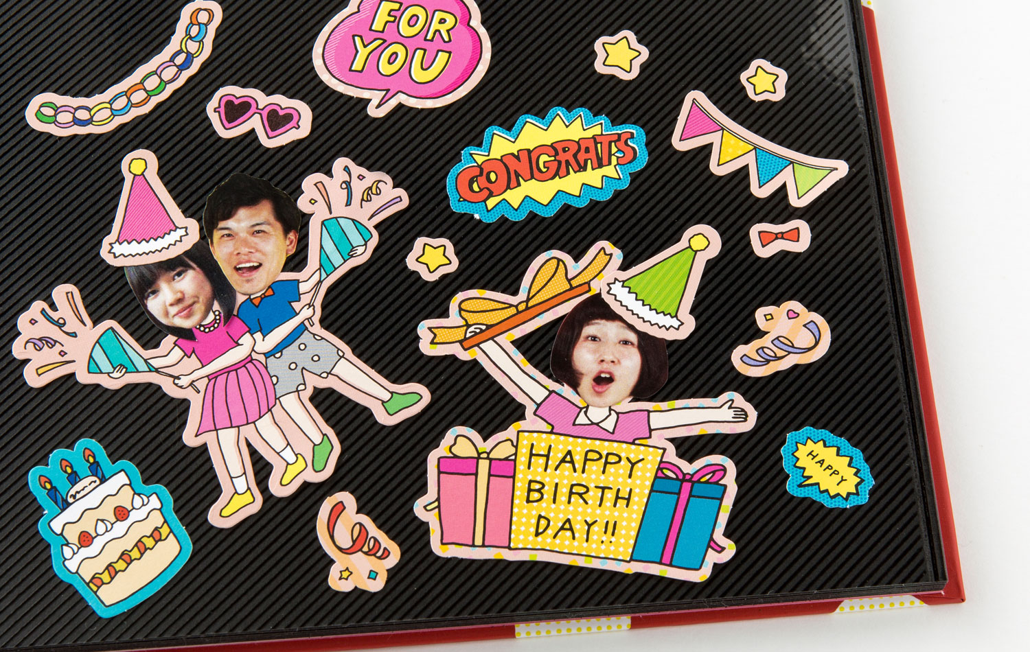 顔写真を使った手作りアルバムデコレーション