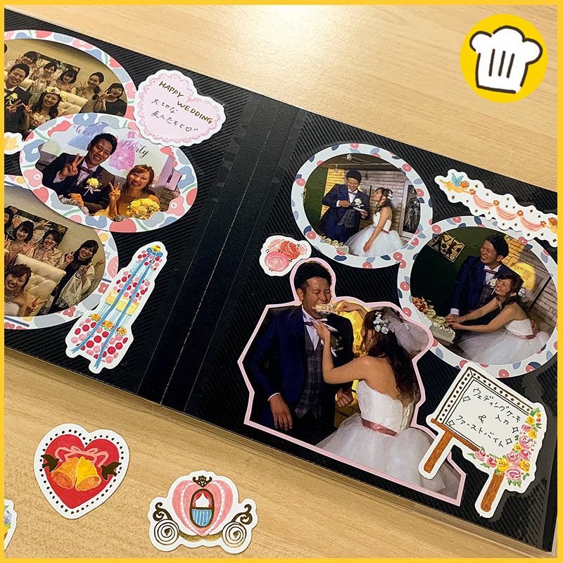 アルバム飾り ウェディングセット(*˘︶˘*).:*♡ クラウンハート 結婚アルバム 結婚式 おまかせ おしゃれ【アクリル表紙