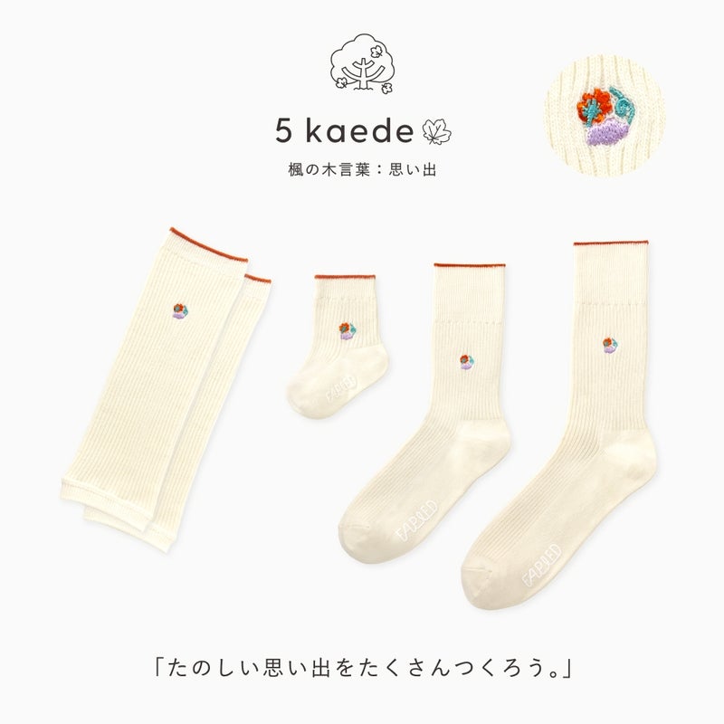 FAPIEDファミリー【ワンポイント】ソックス+レッグウォーマーセット（7-10cm,23-25cm,25-27cm）